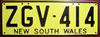 New South Wales Australia License Plate