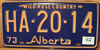 Alberta License Plate