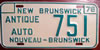 New Brunswick Antique Auto License Plate