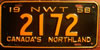 Northwest Territories 1958 License Plate
