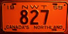 Northwest Territories 1959 License Plate