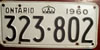 Ontario 1960 License Plate