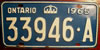 Ontario 1965 License Plate