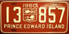Prince Edward Island 1960 passenger car License Plate
