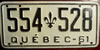 Qubec 1961 License Plate