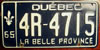 Québec 1965 License Plate