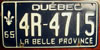 Qubec 1965 License Plate