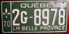 Qubec 1970 License Plate