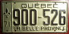 Québec 1971 License Plate