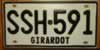 Giradot Colombia South America License Plate