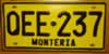 Monteria Colombia South America License Plate