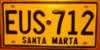 Santa Marta Colombia South America License Plate