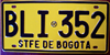 Santa Fe De Bogota Colombia License Plate