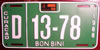 Curacao Bon Bini 1988 License Plate