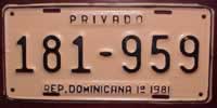 Dominican Republic License Plate