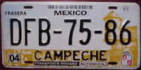 Mexico Campeche License Plate