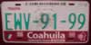 Coahuila Mexico License Plate