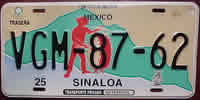 Sinaloa Mexico License Plate