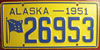 1951 Alaska passenger car License Plate
