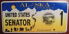 Alaska U.S. Senator License Plate