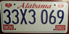Alabama 2002 Truck License Plate