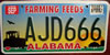 Alabama Farming Agriculture License Plate