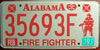 Alabama Fire Fighter License Plate