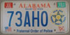 Alabama Fraternal Order of Police License Plate