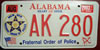 Alabama Fraternal Order of Police License Plate