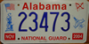 Alabama National Guard Graphic  2004  License Plate