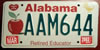 Alabama Retired Educator Teacher License Plate