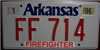 Arkansas Firefighter License Plate