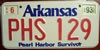 Arkansas Pearl Harbor Survior License Plate