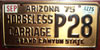 Arizona Cooper Horseless Carriage Antique License Plate