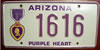Arizona Purple Heart License Plate
