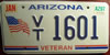 Arizona War Veteran License Plate