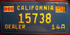 California Dealer License Plate