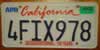 California Script Lipstick 150 Years  License Plate