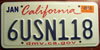 California Web License Plate