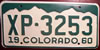 Colorado 1960 Passenger Car License Plate