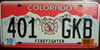 Colorado  Firefighter License Plate