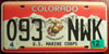 Colorado Marine Corps License Plate