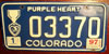 Colorado Purple Heart License Plate
