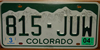 Colorado Snow Covered License Plate