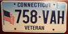 Connecticut War Veteran License Plate
