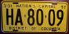 Washington D.C. 1957 License Plate