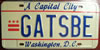 Washington D.C. GATSBE License Plate
