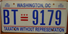 Washington D.C. District of Columbia Flat  Graphic License Plate