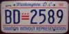 Washington D.C. Taxation without Representation License Plate