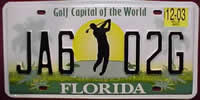 Florida Golf Capital License Plate